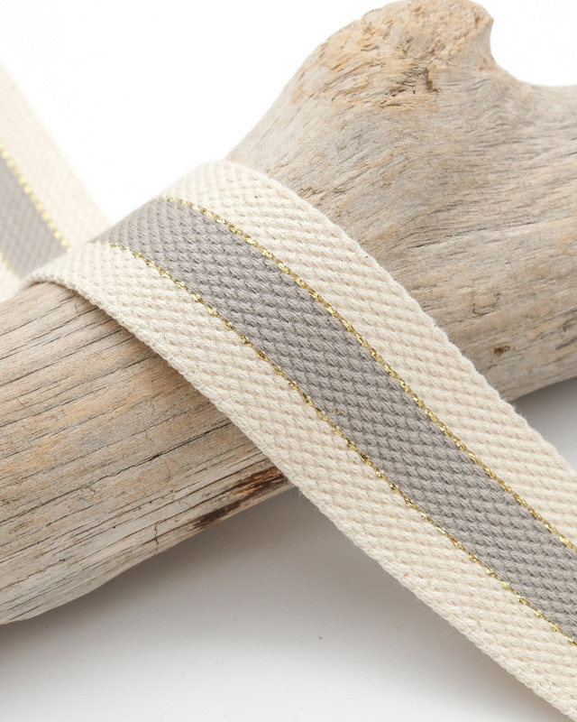 Sangle Coton Lurex Bicolore Gris Clair - Maison Klem